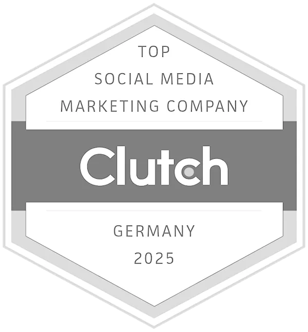 Clutch badge: Top Social Media Marketing Company, Germany 2025